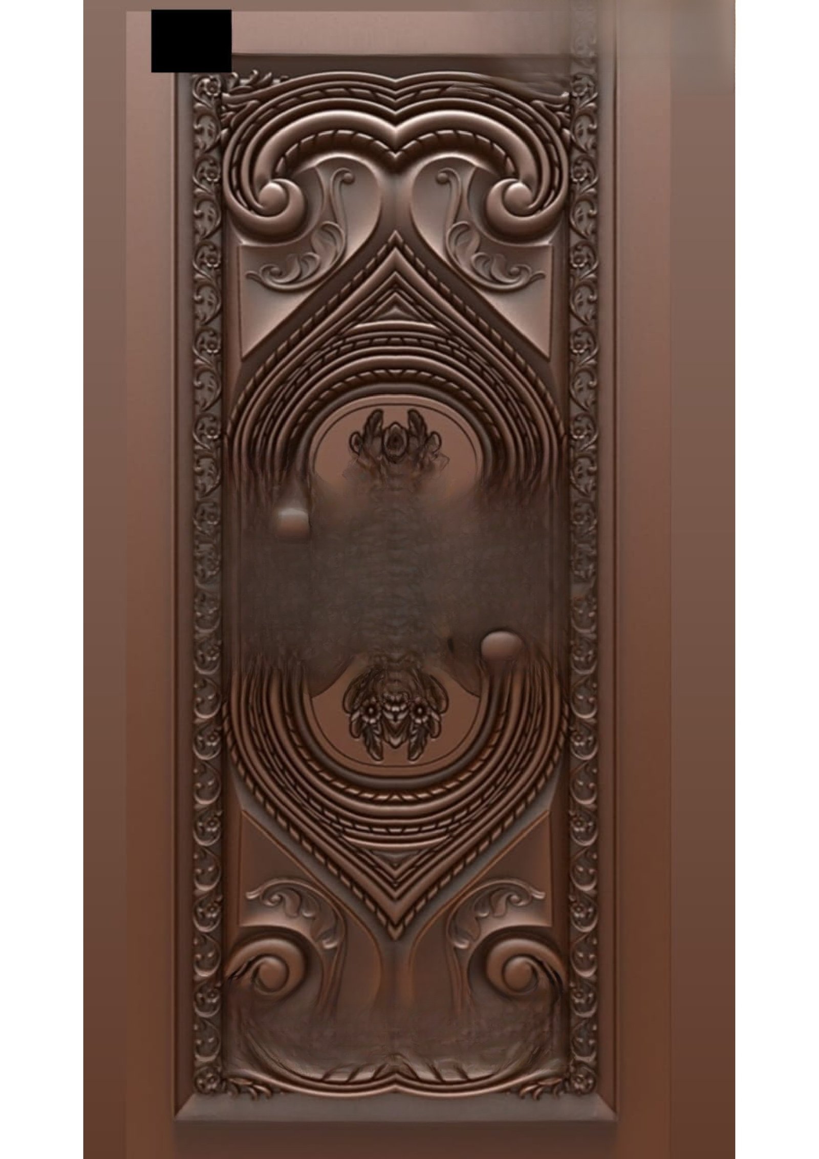 Doors B - B-26 Elegant Victorian Scrollwork Carved Door 3D Model