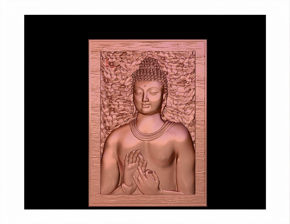 Gods GN - 50 Lord Buddha Serene Relief Carving 3D Model