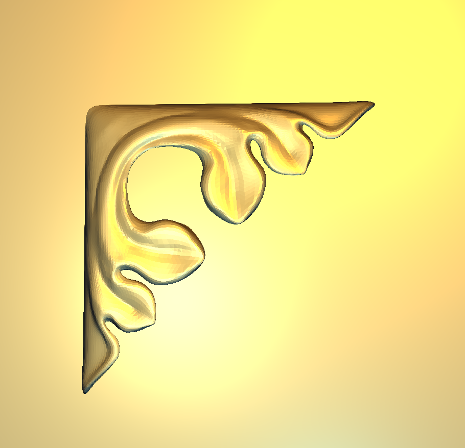 Corner Design - 9-CORNER Elegant Acanthus Leaf Scroll Relief 3D Model