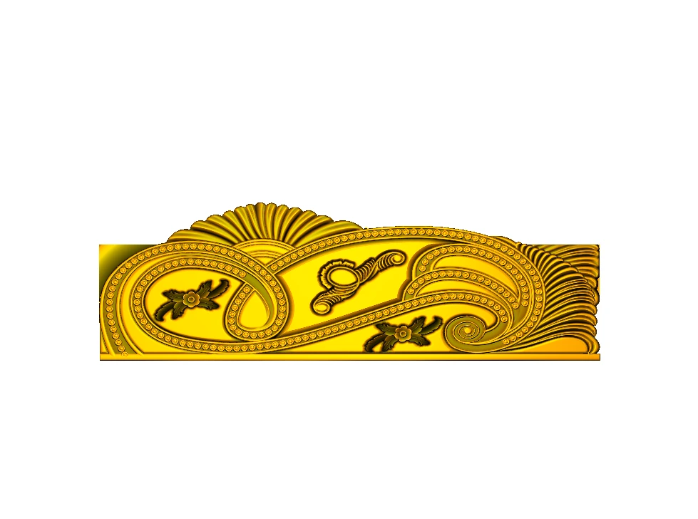 CD - 40 Decorative Floral Swirl Border Relief Carving 3D Model