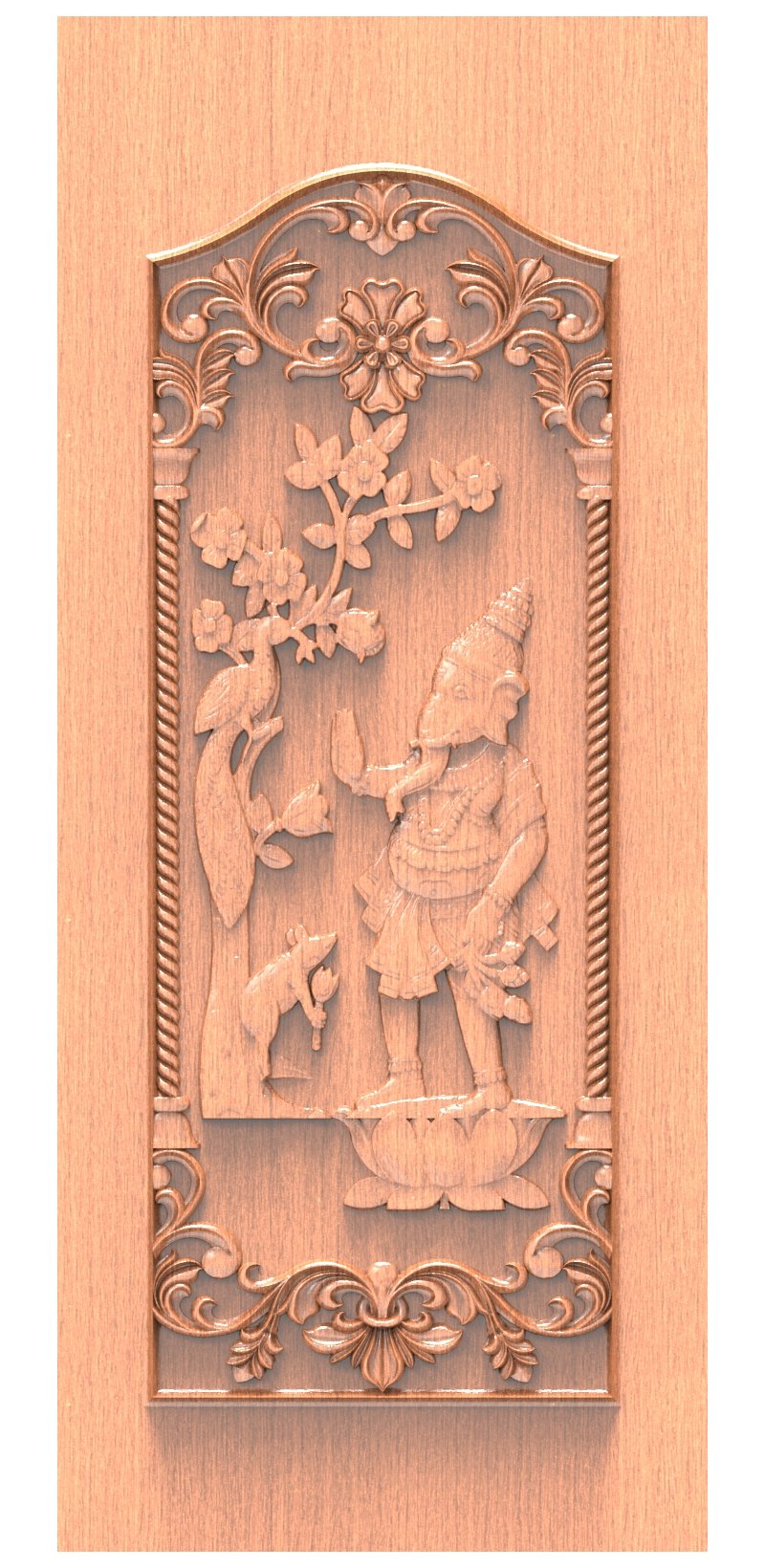 JK DOOR BEST COLLECTION - 6 Lord Ganesha Divine Carved Temple Door 3D Model