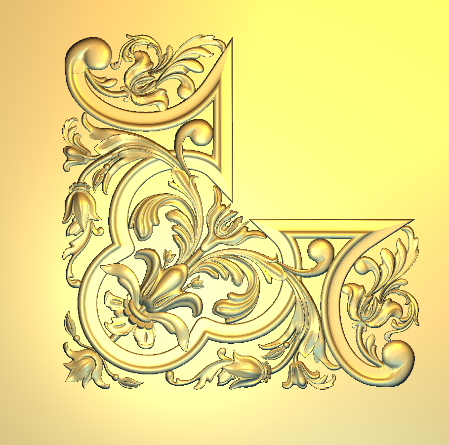 Corner Design - 75-CORNER Classical Baroque Floral Architectural Relief