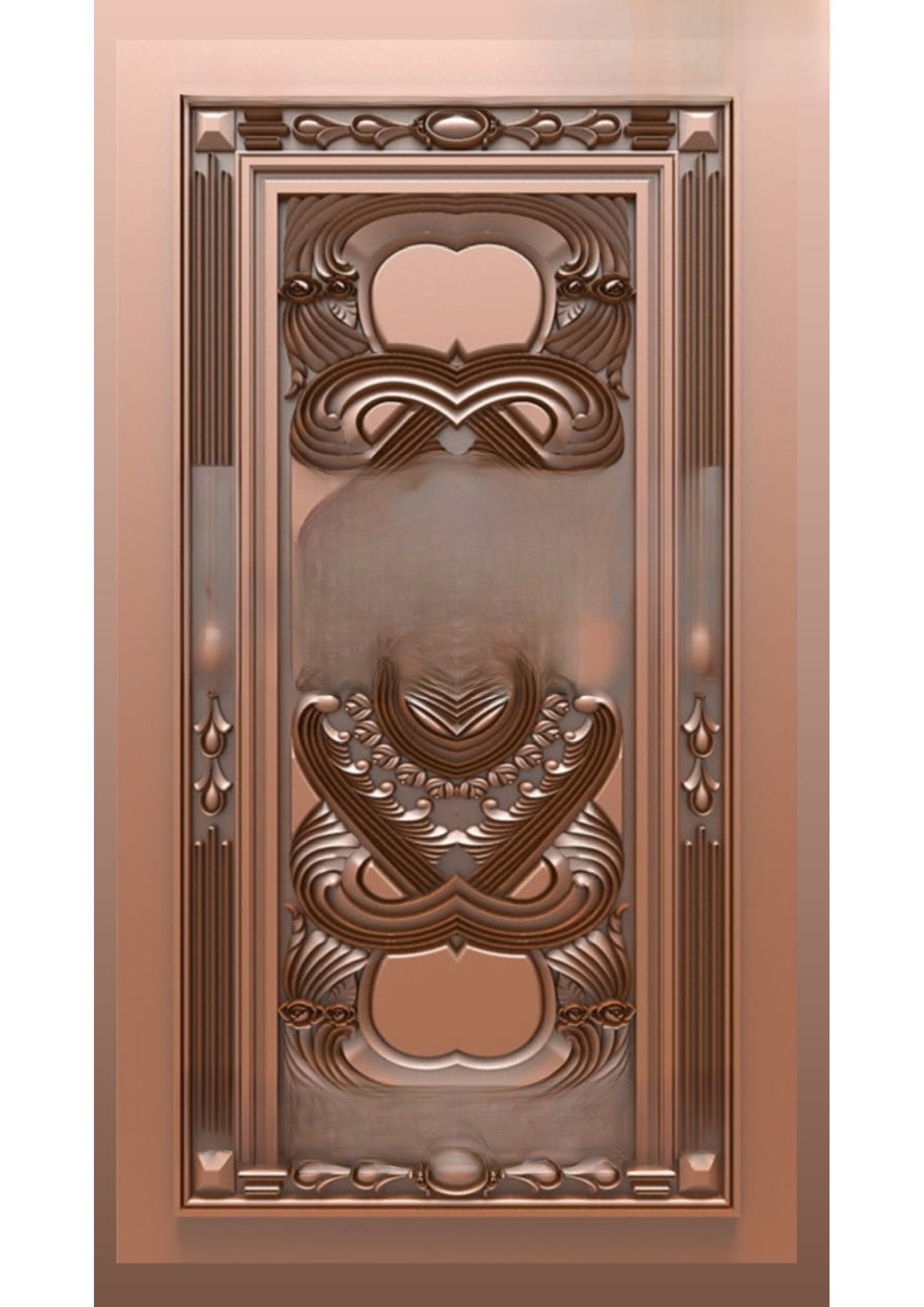 Doors B - B-47 Art Deco Geometric Relief Carved Door 3D Model