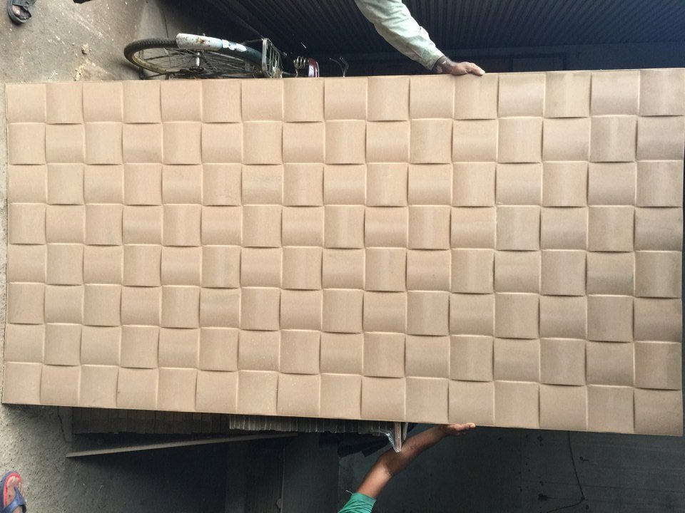 3D Wall Pannel - D-06 Geometric Woven Texture Relief Design