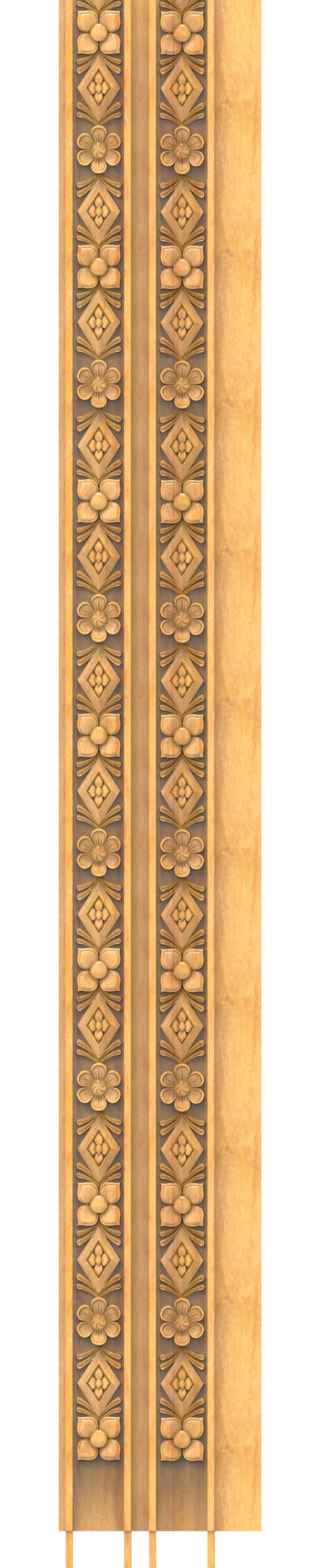 JK FINE BORDER - JKB-18 Floral Pattern Decorative Wood Carving 3D Model