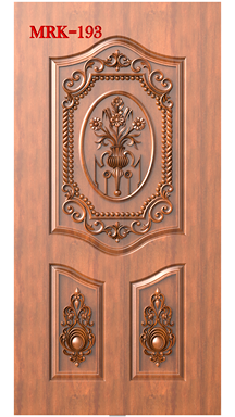 NP Door - 193 Classic Floral Medallion Carved Wooden Door 3D Model