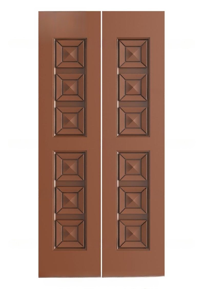 TRENDY DOORS - 3 Geometric Pyramid Panel Carving 3D Model