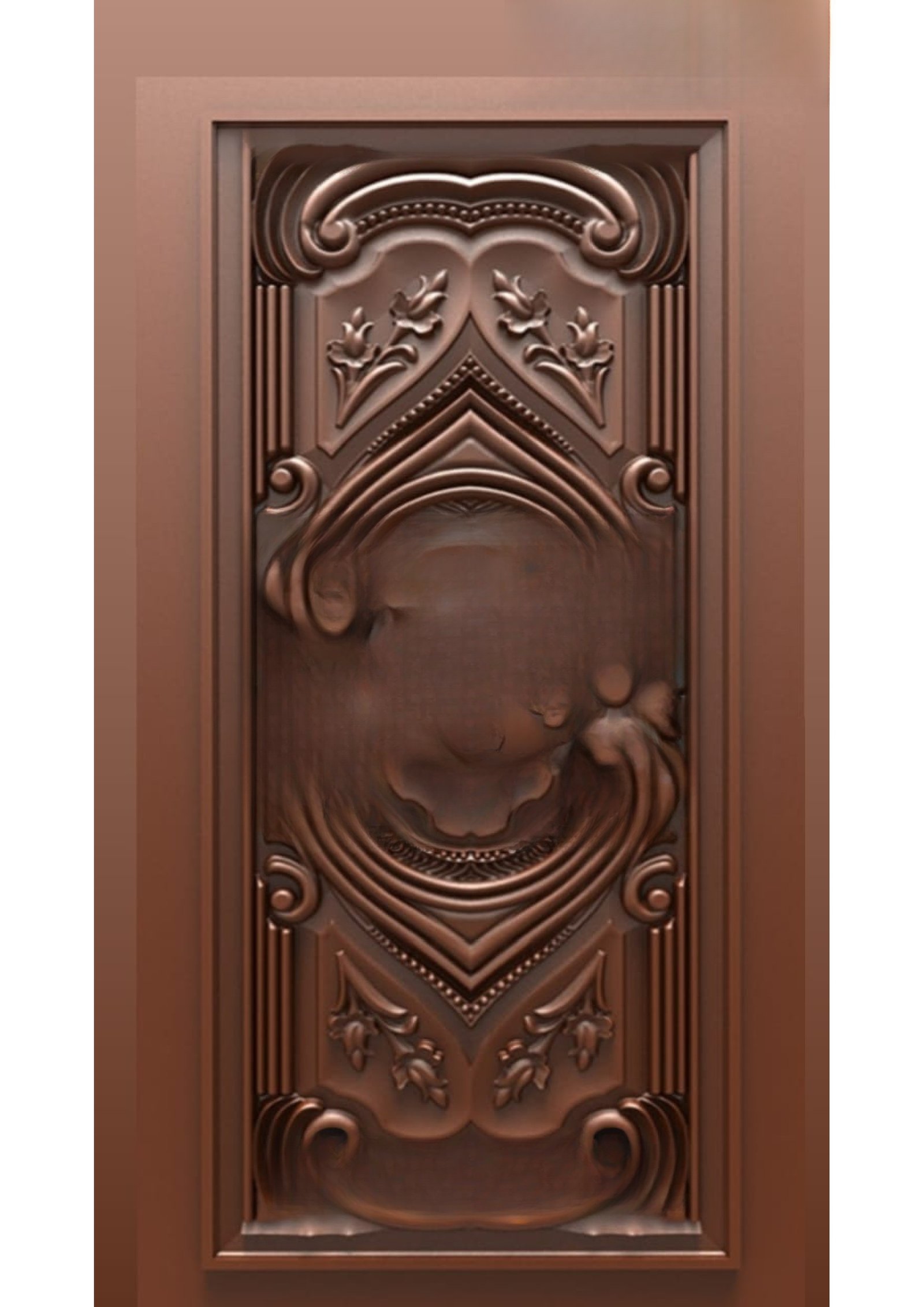 Doors B - B-31 Elegant Classical Baroque Ornate Relief Carving 3D Door Model