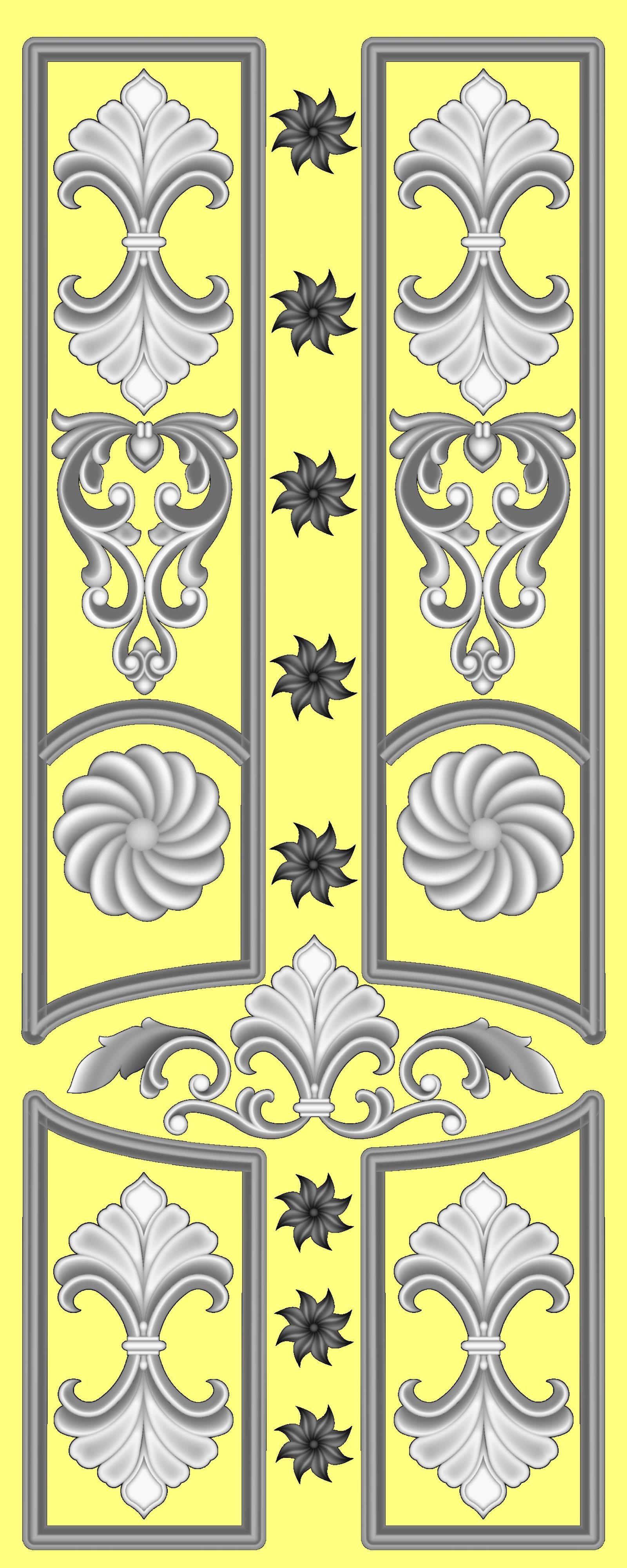 DOUBLE DOOR - D-16 Classic Floral Relief Carved Architectural Entrance Model