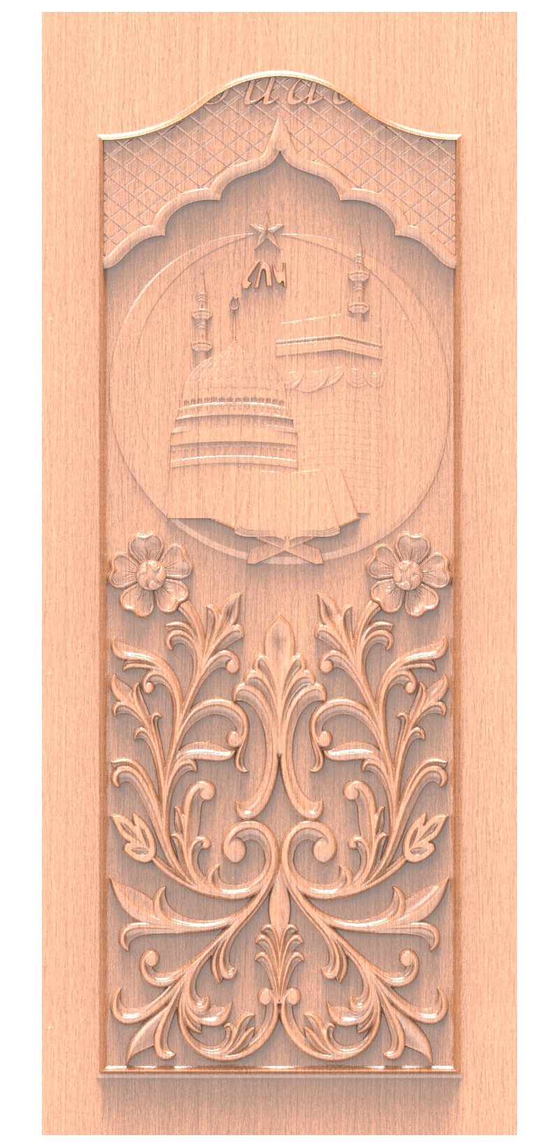 JK DOOR BEST COLLECTION - 3 Islamic Architecture Mosque & Floral Relief Door 3D Model