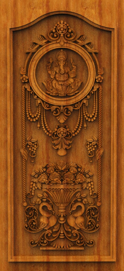 Royal Heritage Door CNC Designer RLF File | Premium 3D Wooden Door Design