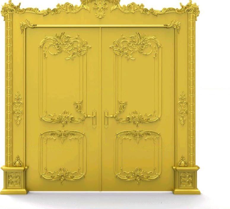 GLOSSY DOOR DESIGNS - 9 Classic Baroque Royal Entrance Door 3D Relief Model