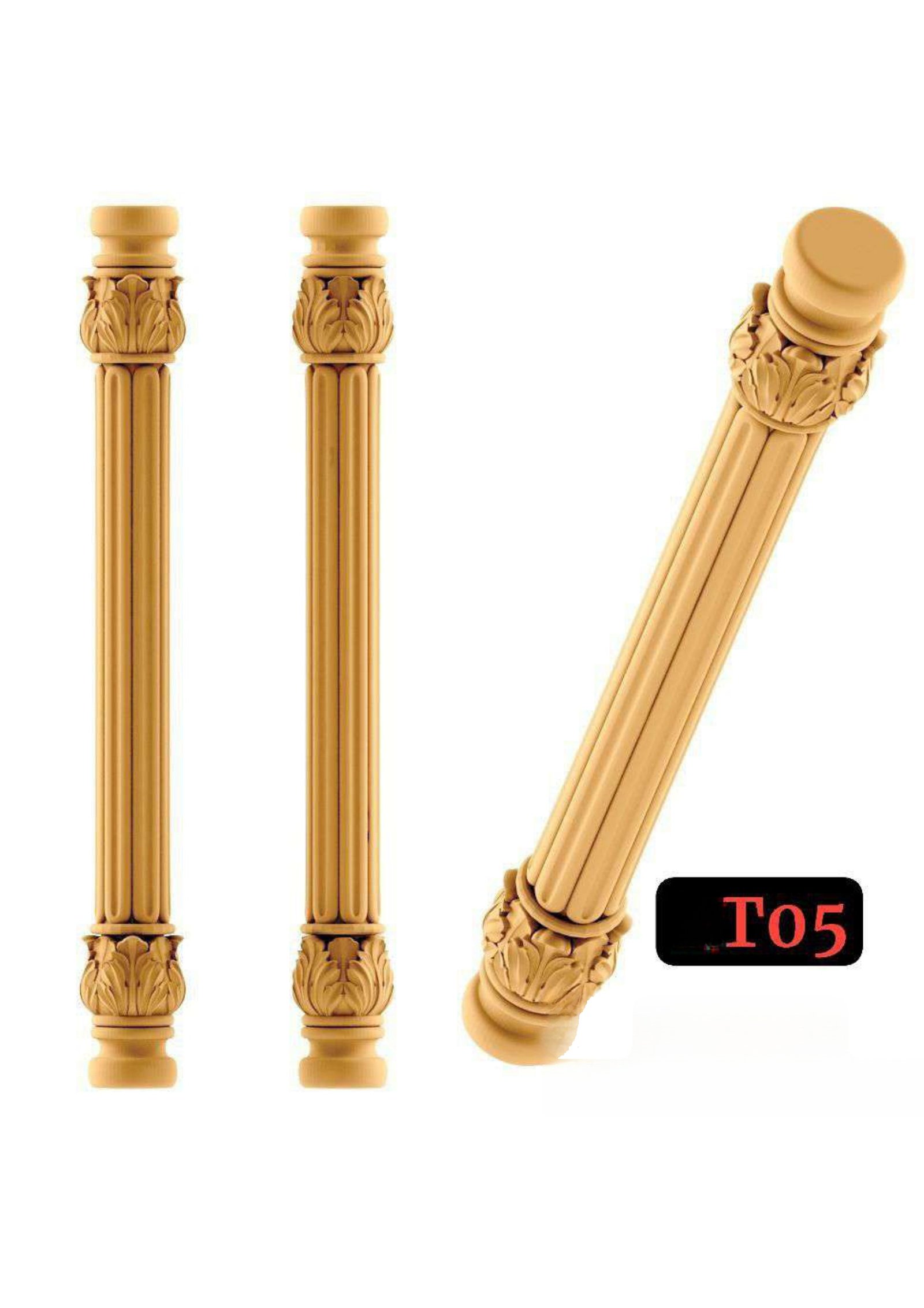Pilaar - RT-05 Classical Fluted Column Architectural 3D Model