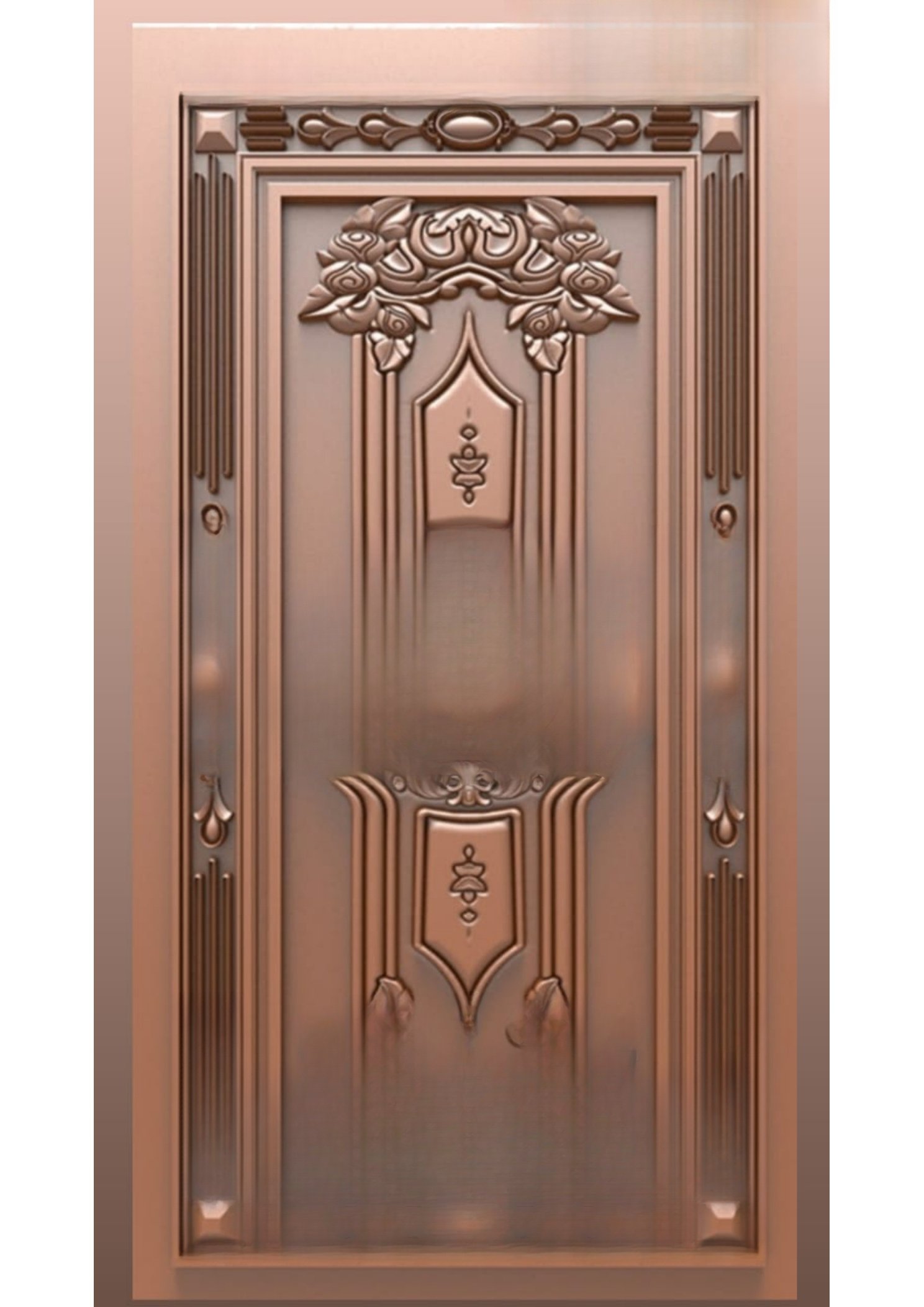 Doors - B-19 Classic Ornamental Floral Relief Carved Entryway 3D Model