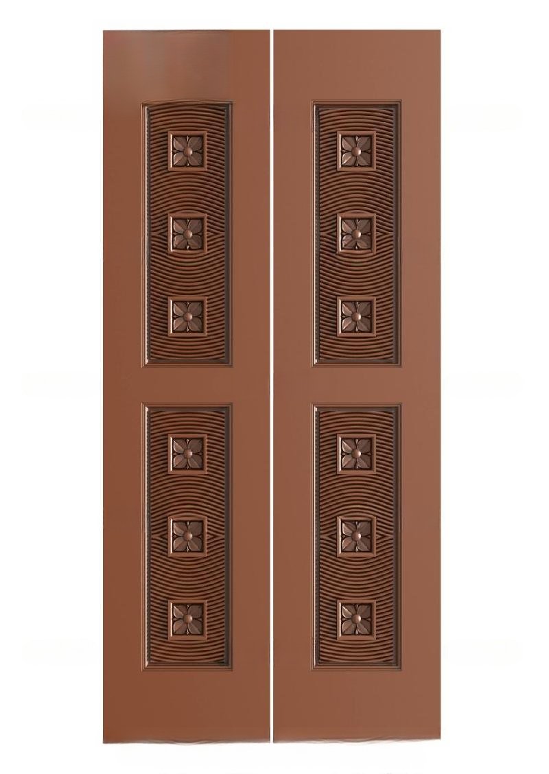 TRENDY DOORS - 1 Modern Floral Geometric Relief Carved Double Door Design