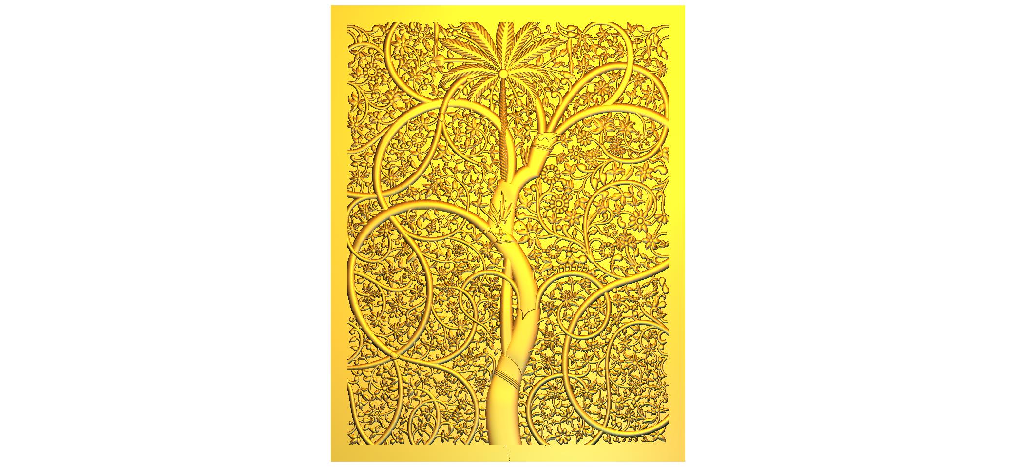 Natural Wall CNC Designer RLF File | Premium 3D Nature Relief Design