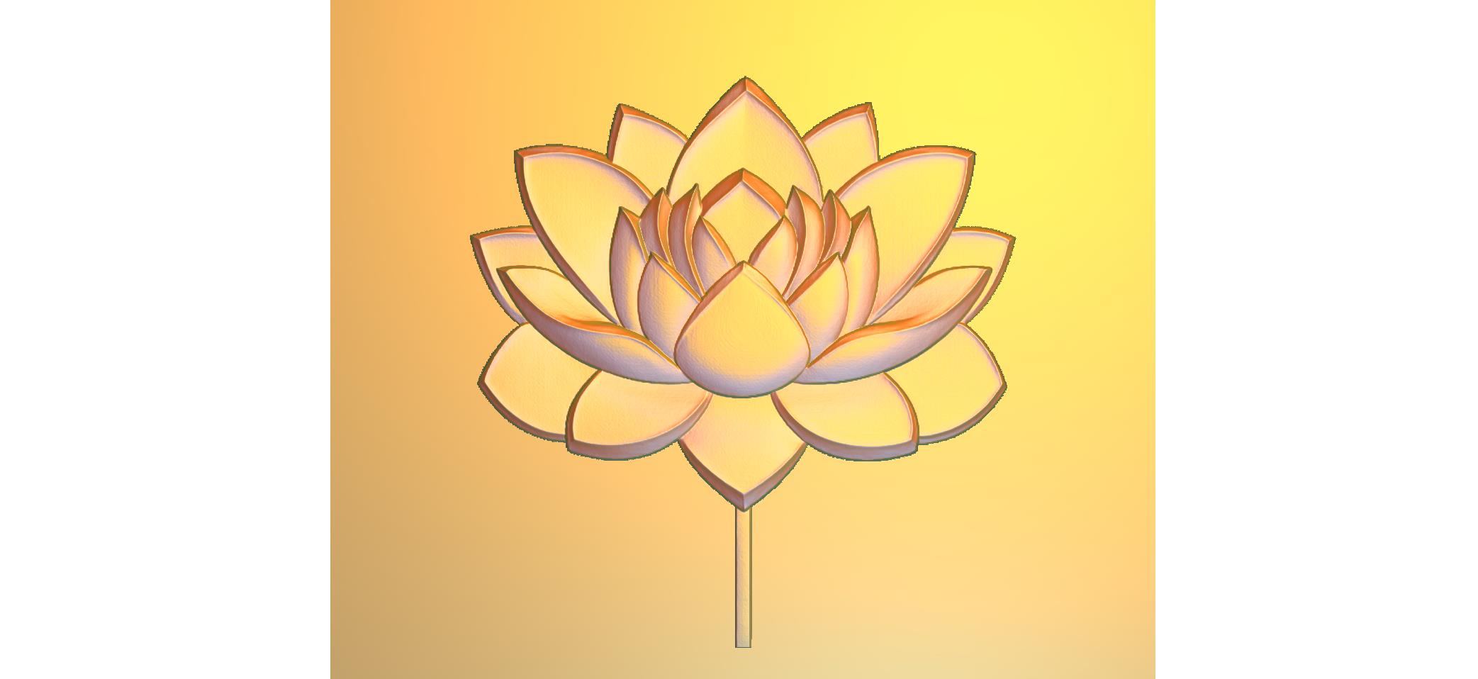 Lotus Flower CNC Designer RLF File | Premium 3D Floral Wood Carving
