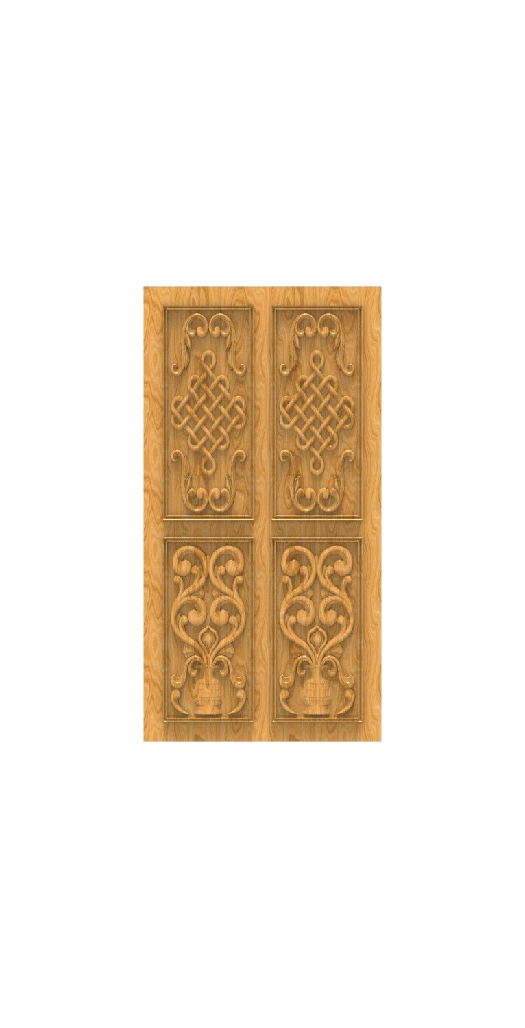 DOUBLE DOOR - 34 Classical Ornamental Scrollwork and Celtic Knot Relief Design