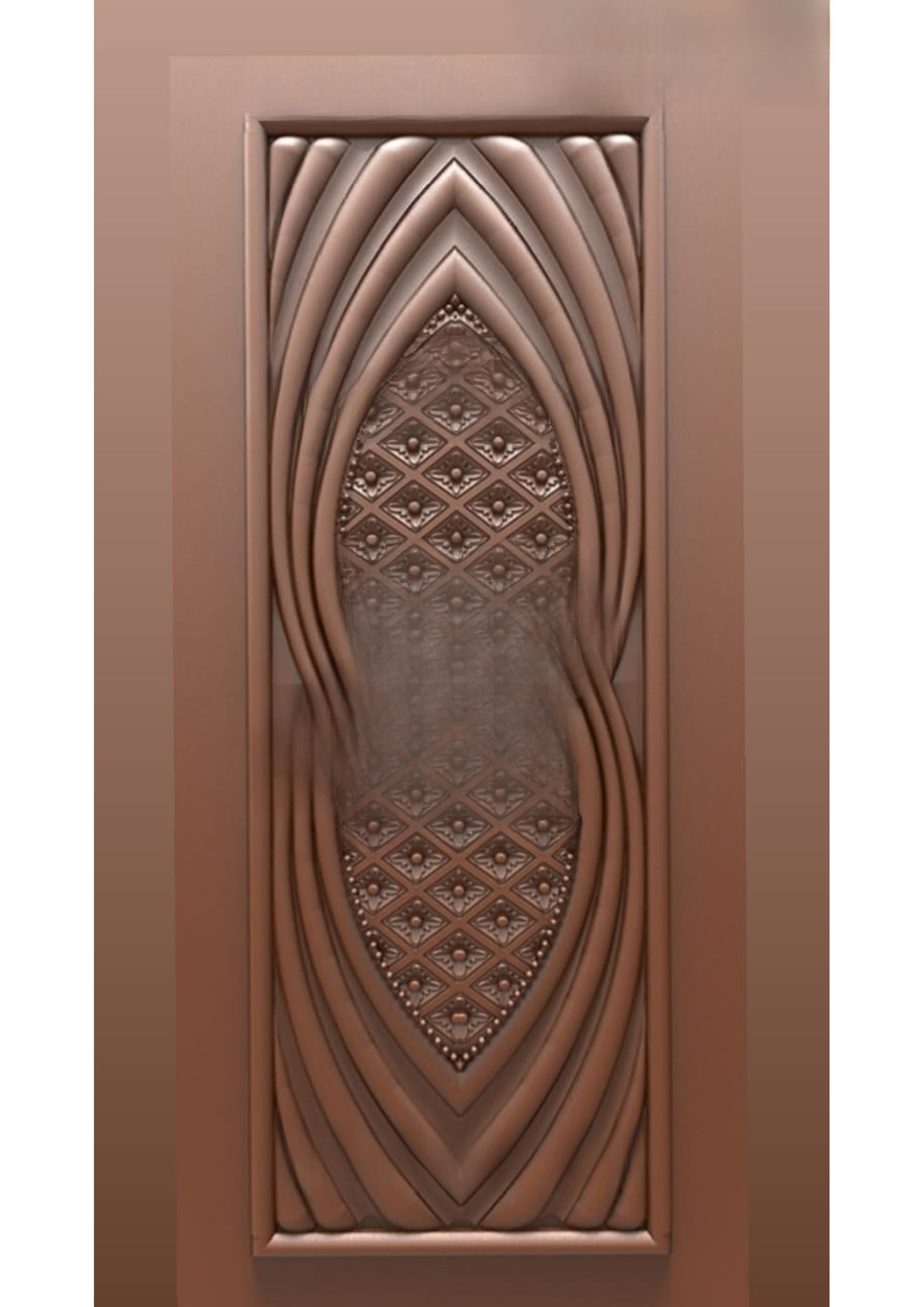 Doors B - B-28 Abstract Geometric Lattice Carved Door 3D Model