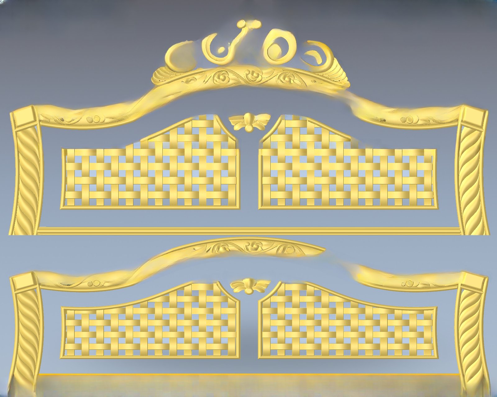 JS Bed - 73 Elegant Classic Headboard Furniture 3D Model
