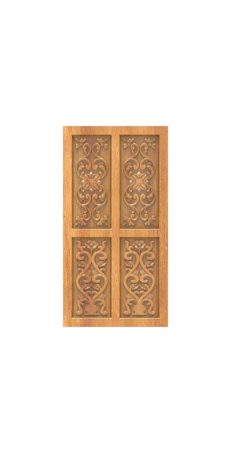 DOUBLE DOOR - 94 Classic Floral Scrollwork Relief Carving Design