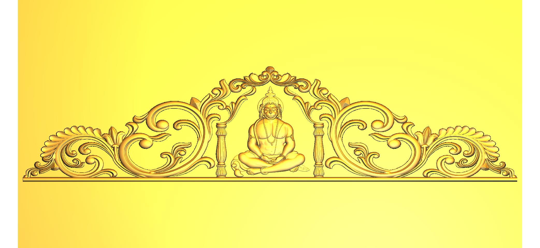 Hanuman Ji Divine CNC Designer RLF File | Premium 3D Wood Carving Design