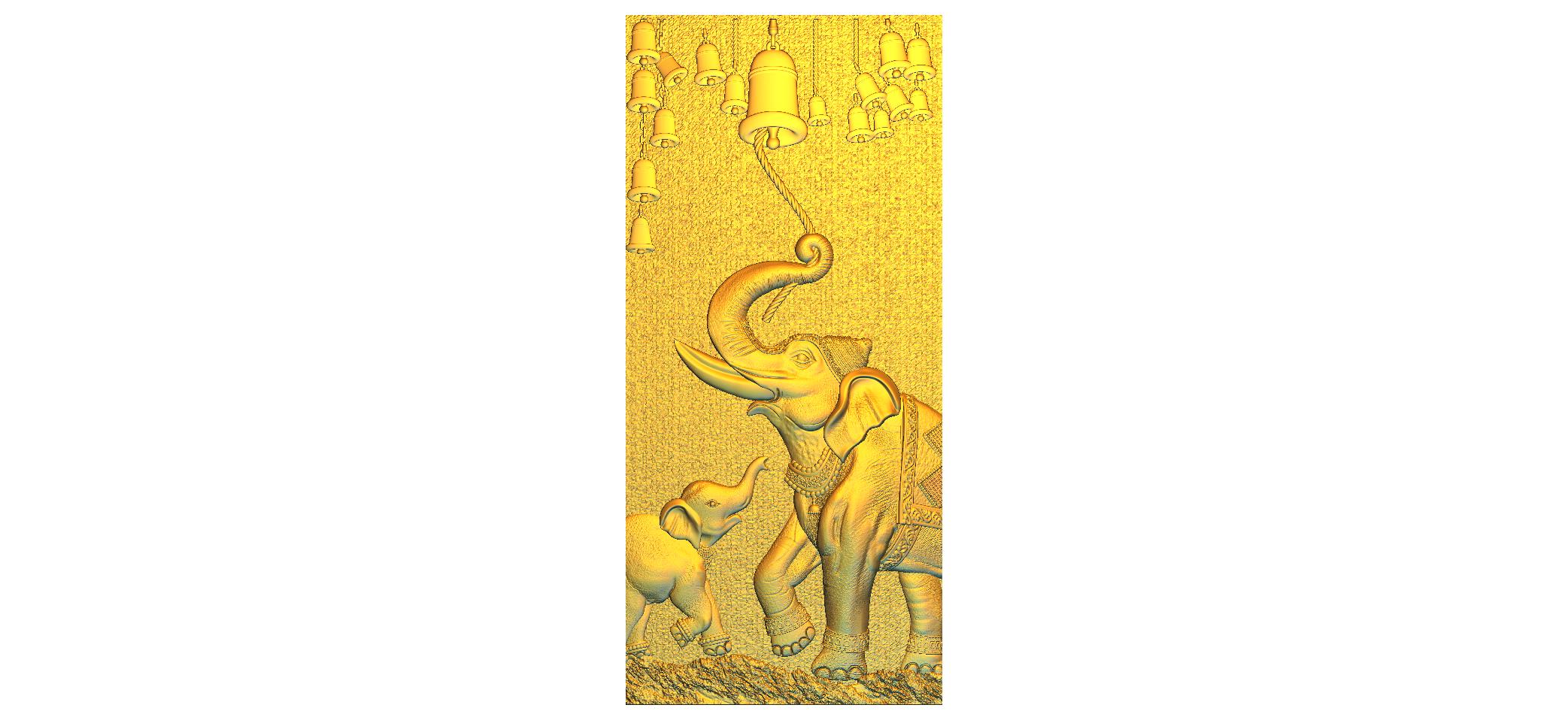 Elephant CNC Designer RLF File | 3D Wood Carving Design