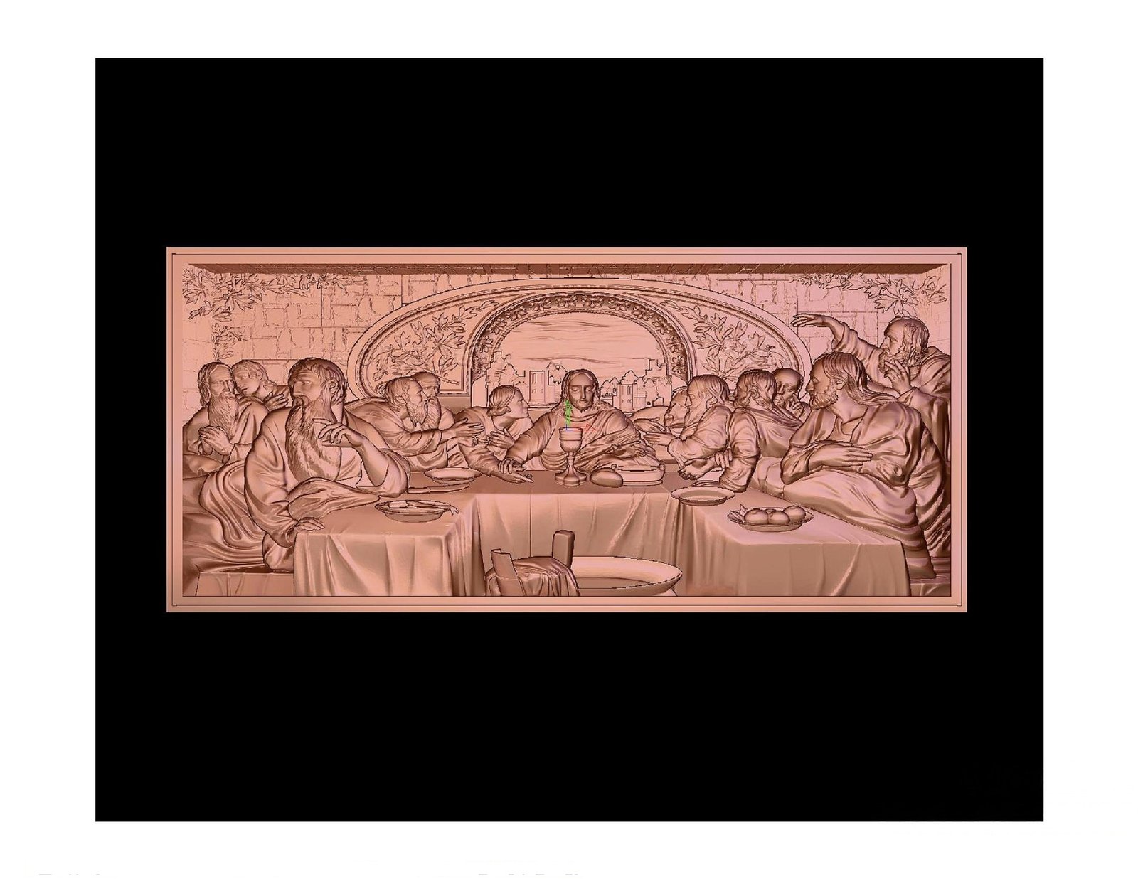 Gods GN - 42 The Last Supper Spiritual Relief Carving 3D Model