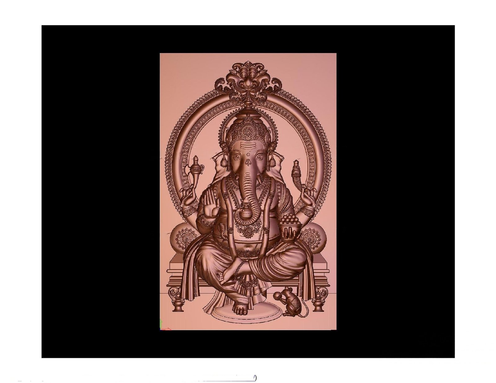 Gods GN - 16 Lord Ganesha Divine 3D Relief Carving Model