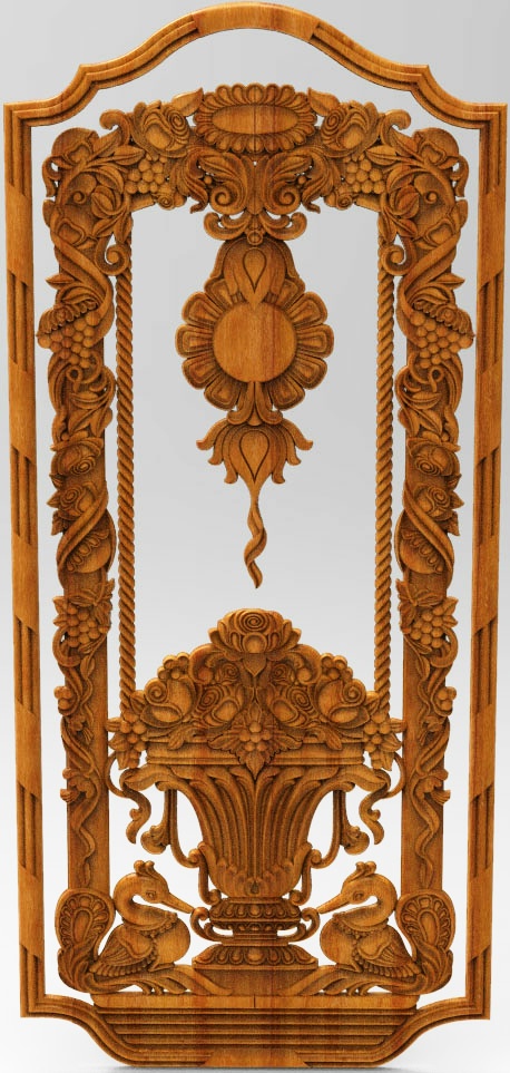 Classic Luxury Entrance Door CNC Designer RLF File | 3D Ornamental Wood