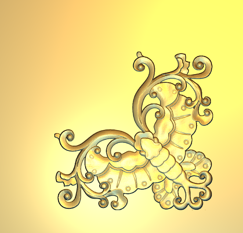 Corner Design - 35-CORNER Baroque Floral Ornament 3D Relief Carving