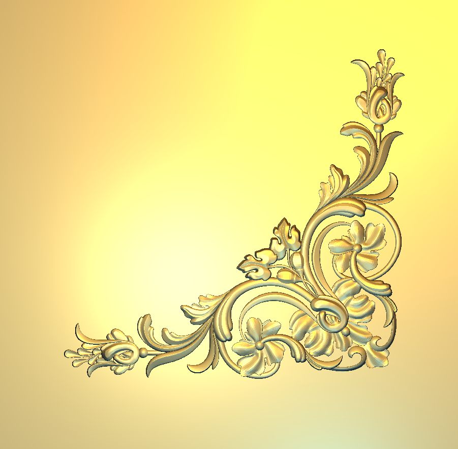 Corner Design - 85-CORNER Elegant Floral Baroque Relief Motif