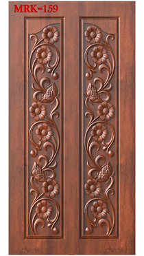 NP Door - 159 Floral Vine Elegant Carved Door 3D Model