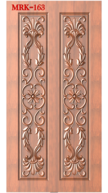 NP Door - 163 Floral Traditional Relief Carved Wooden Door 3D Model