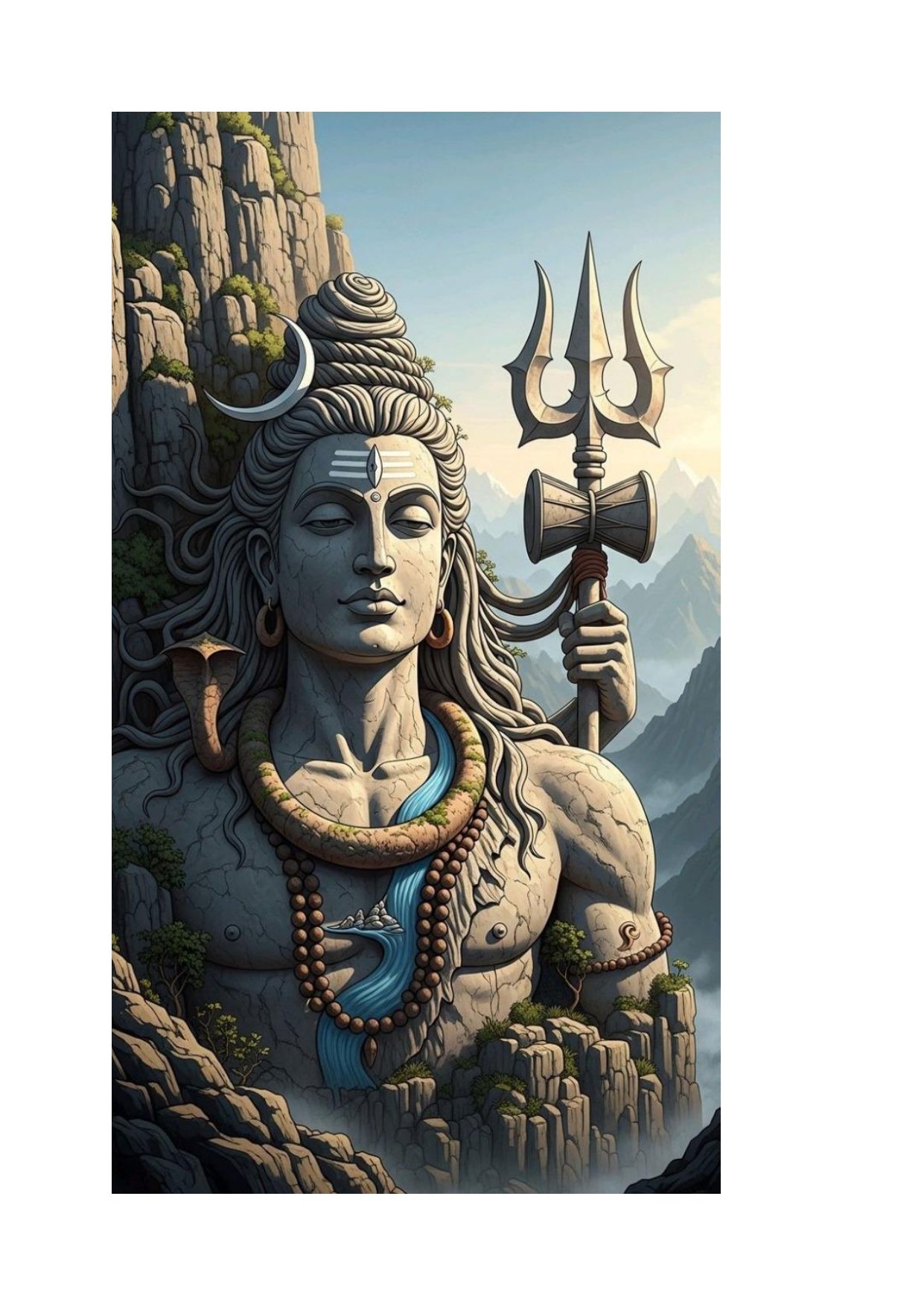 God - 3 Lord Shiva Divine Meditative 3D Relief Carving Model