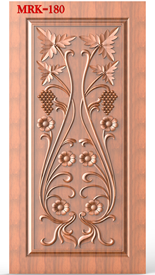 NP Door - 180 Elegant Floral and Grapevine Relief Carved Wooden Door Design