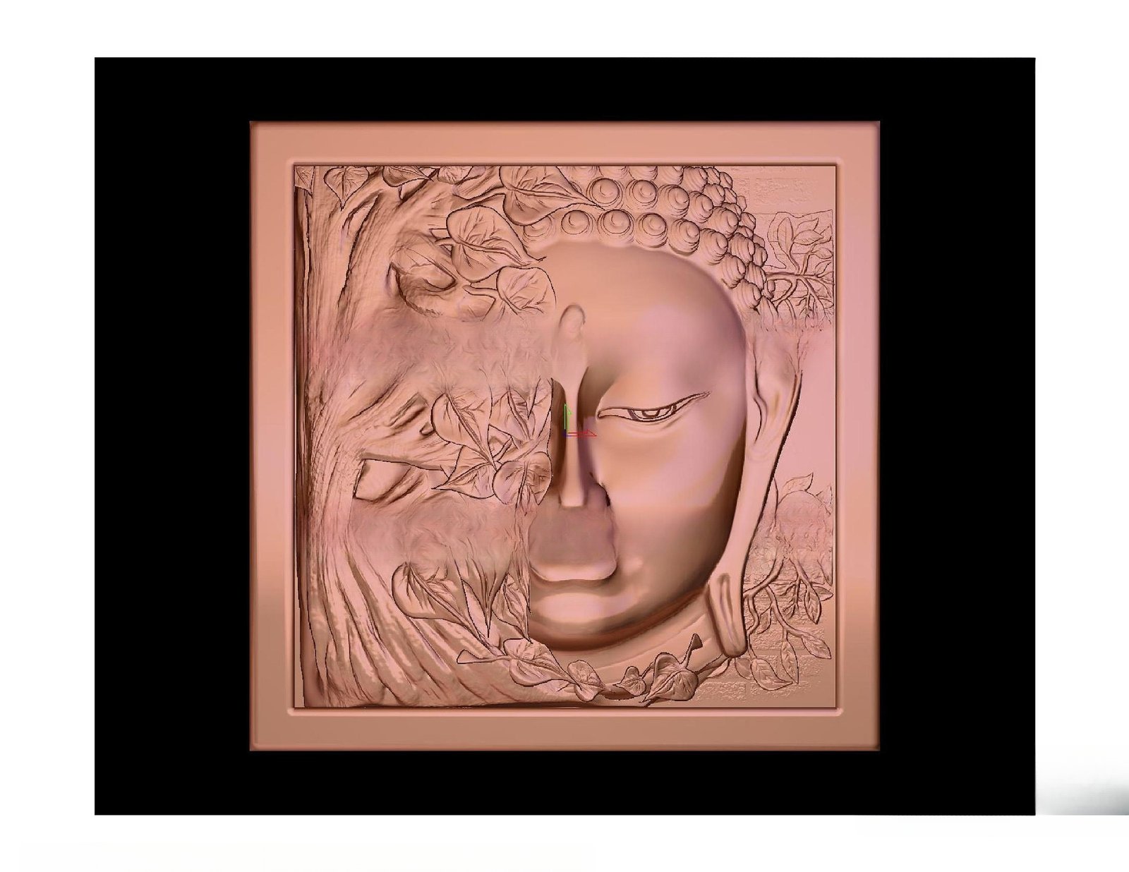Gods GN - 37 Serene Buddha Enlightenment Relief 3D Model