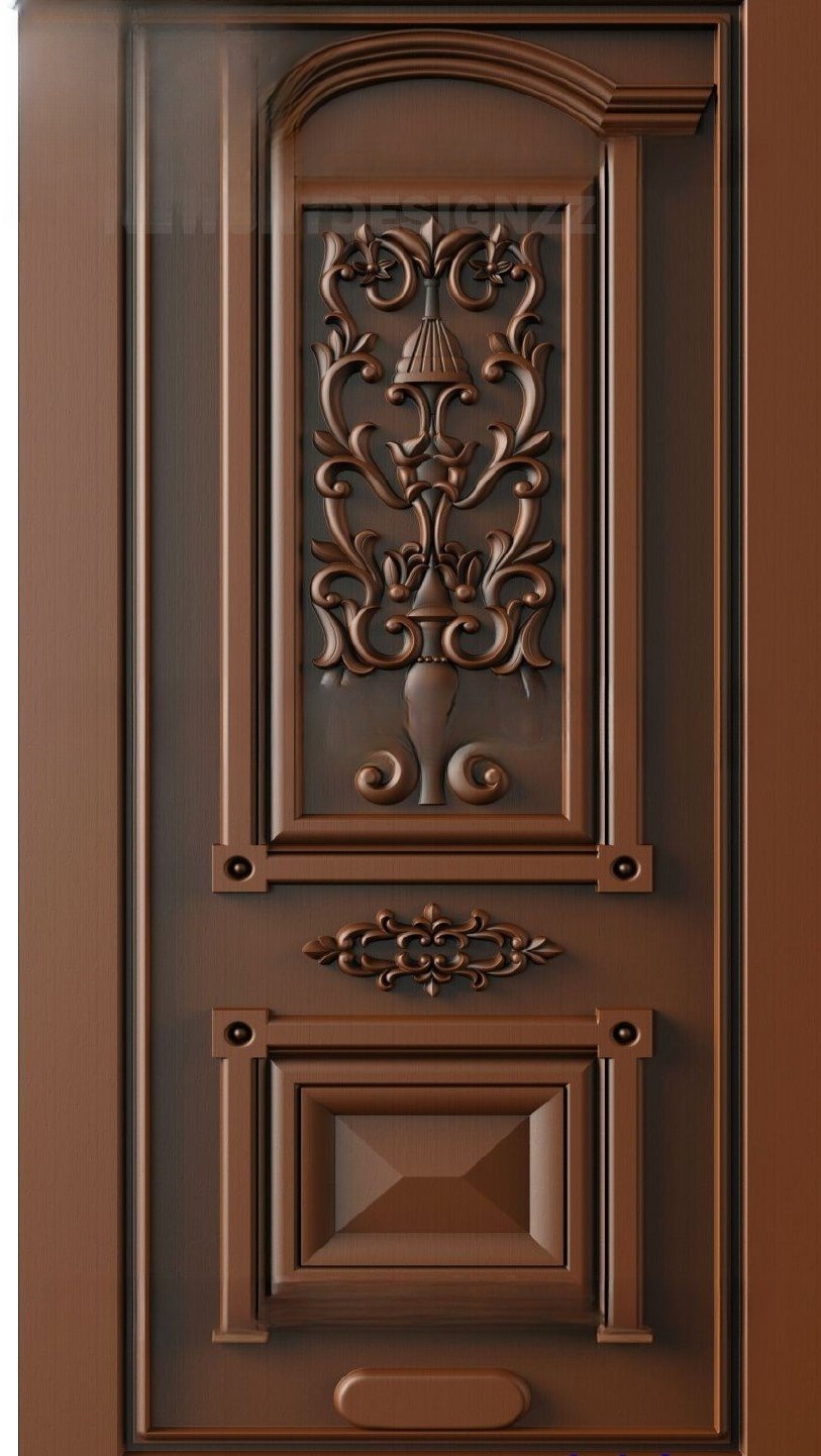 Doors - 28 Classic Floral Motif Elegant Wood Carving 3D Relief Model