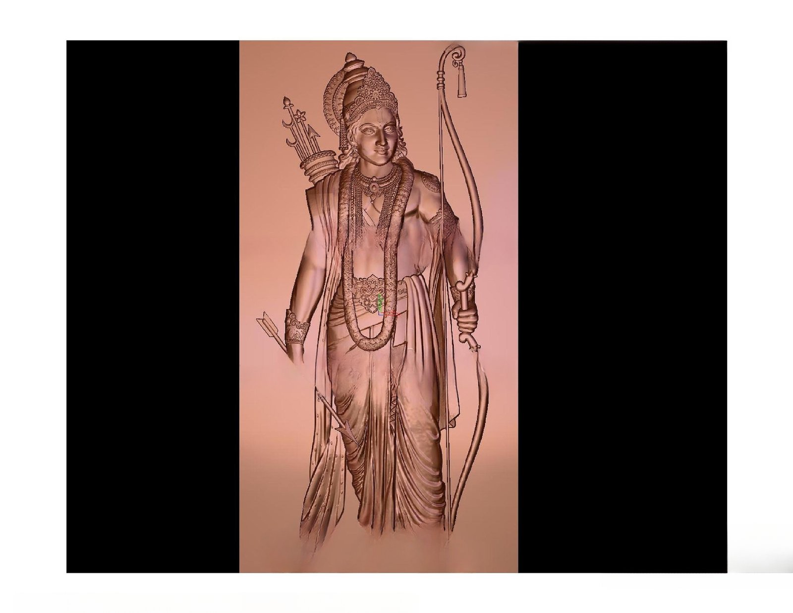 Gods GN - 1 Lord Rama Divine Warrior Relief Carving 3D Model