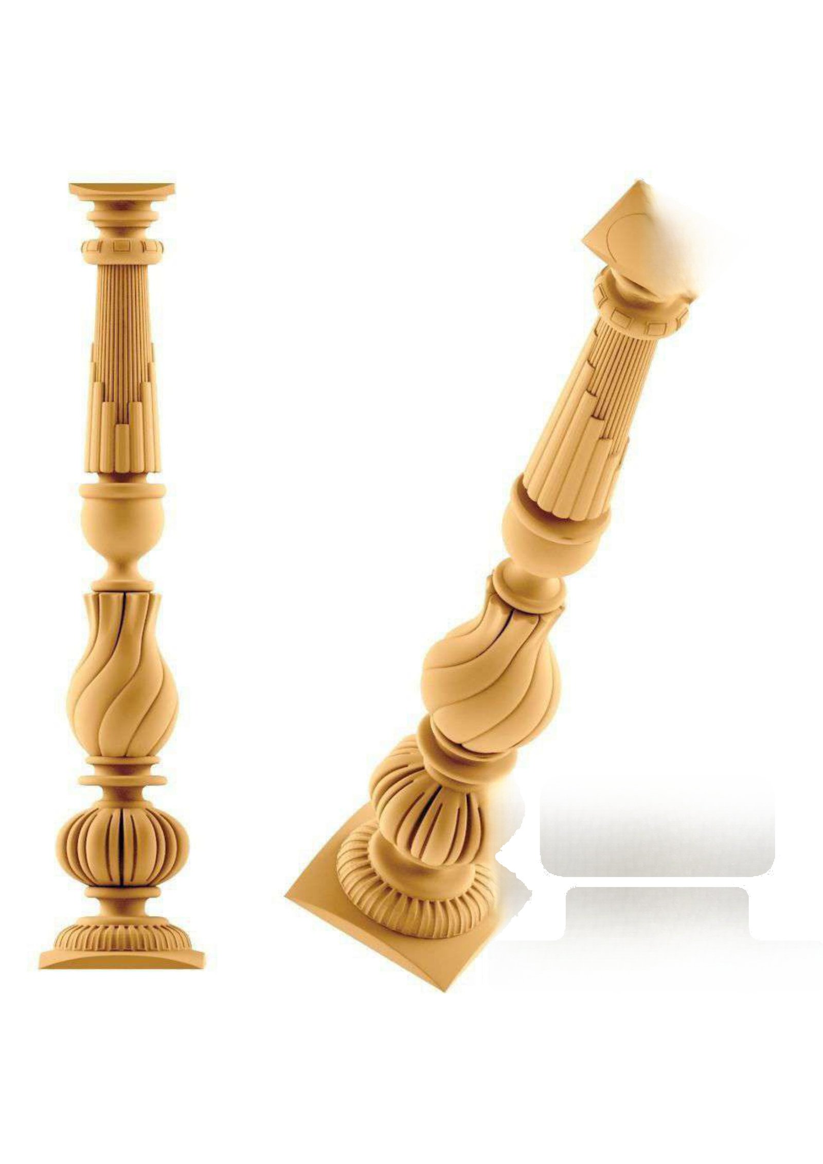 Pilaar - RT-02 Classic Architectural Column 3D Relief Carving Model