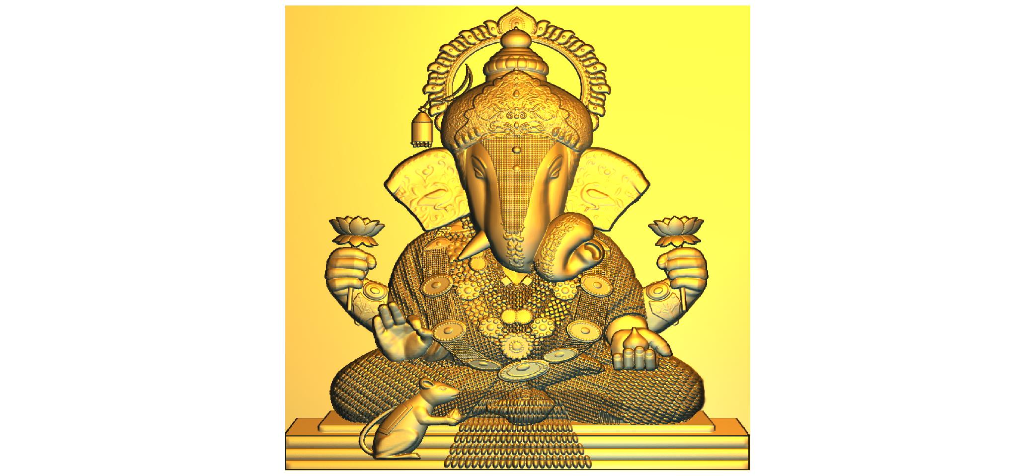 Shree Ganesh Ji 3D CNC Relief Design File
