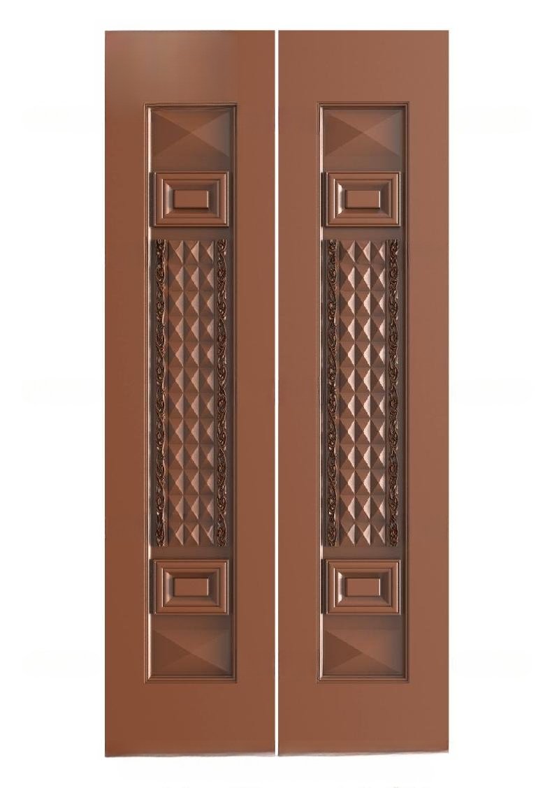 TRENDY DOORS - 7 Modern Geometric Diamond Pattern Double Door 3D Model
