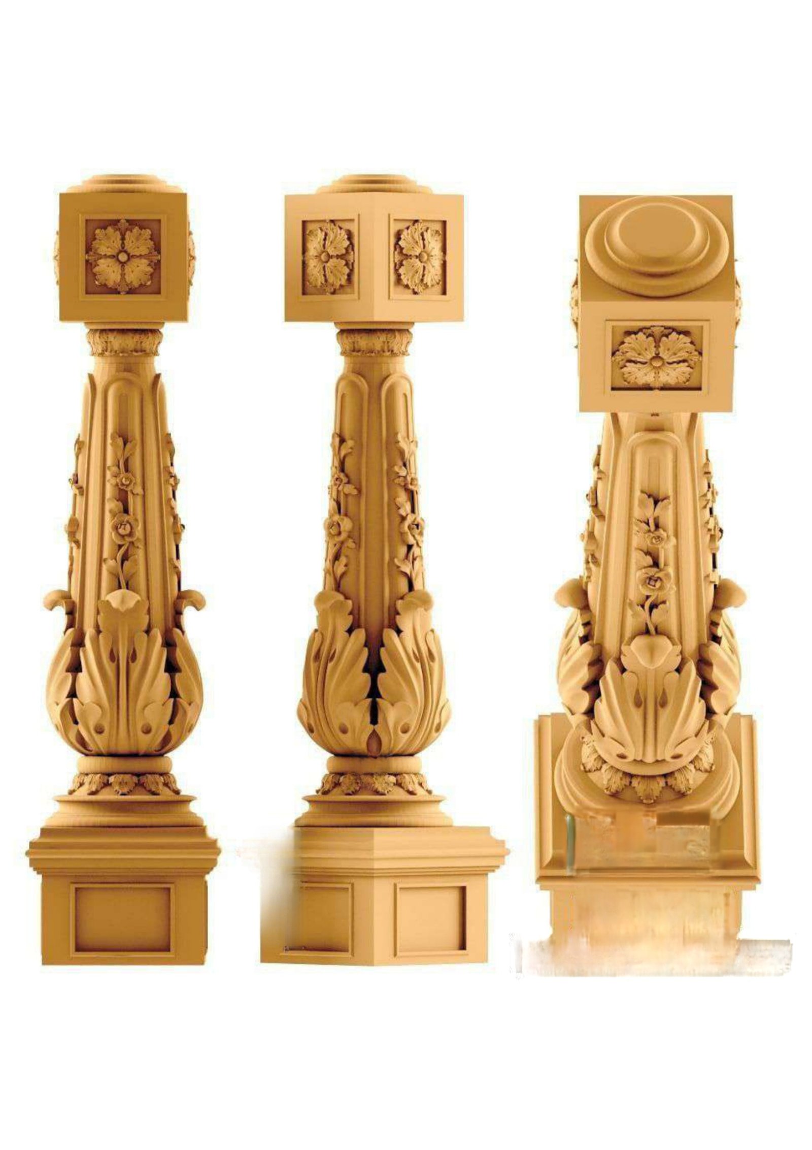 Pilaar - RT-12 Classic Architectural Column 3D Relief Carving Model