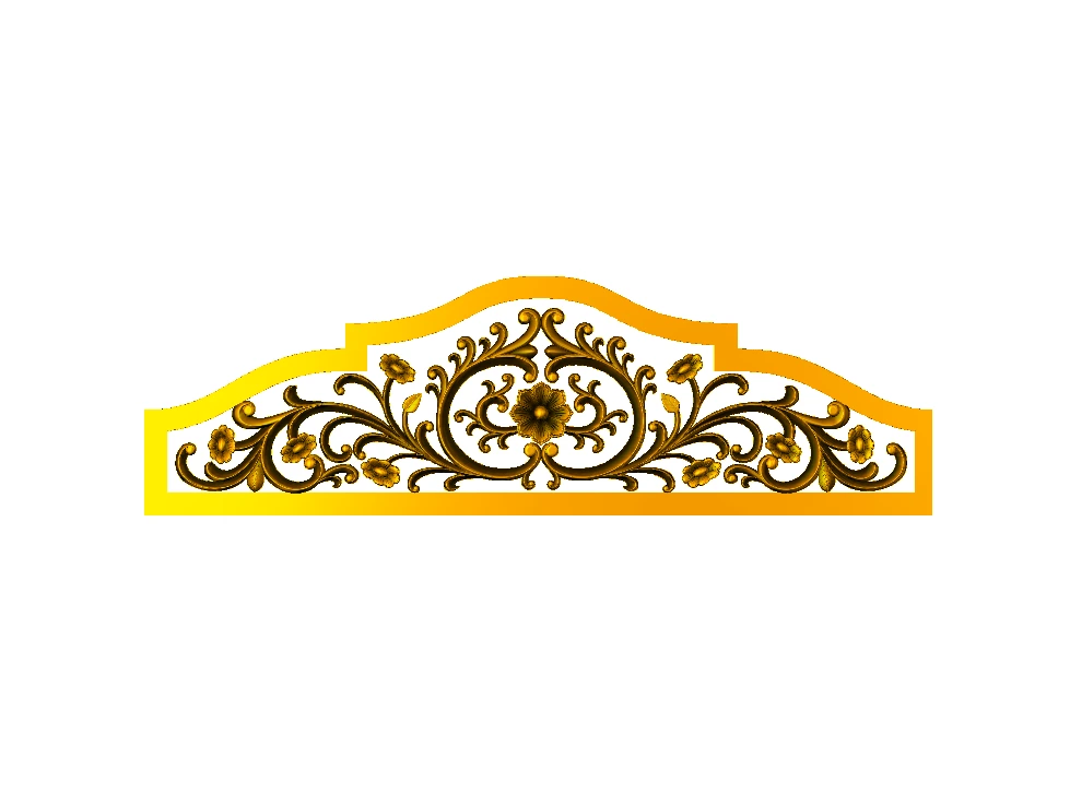 CD - 16 Elegant Floral Archway Carving Design for Architectural Decor